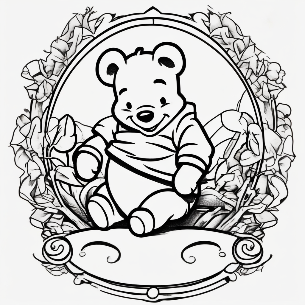 Winnie the pooh winnie-the-pooh, AI-generated Old School tattoo design