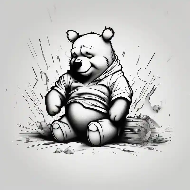 Winnie the Pooh as cocaine bear – Sketch, Vibrant color
