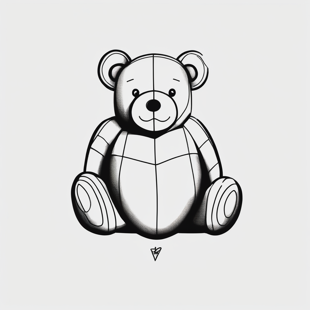 teddy bear pooh winnie-the-pooh, AI-generated Minimalist tattoo design