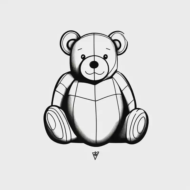 teddy bear pooh – Minimalist, Black and white