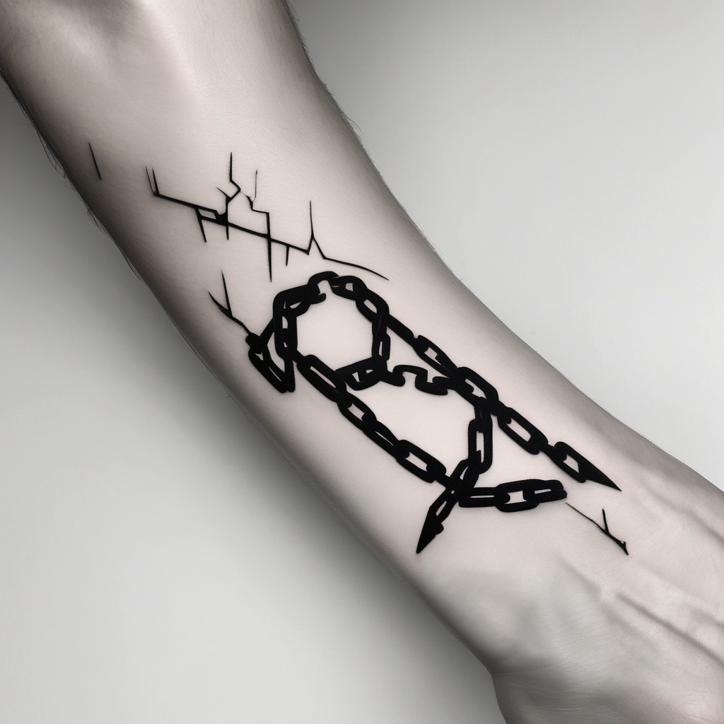 tattoo broken chain on wrist wrist-for-women, AI-generated Minimalist tattoo design