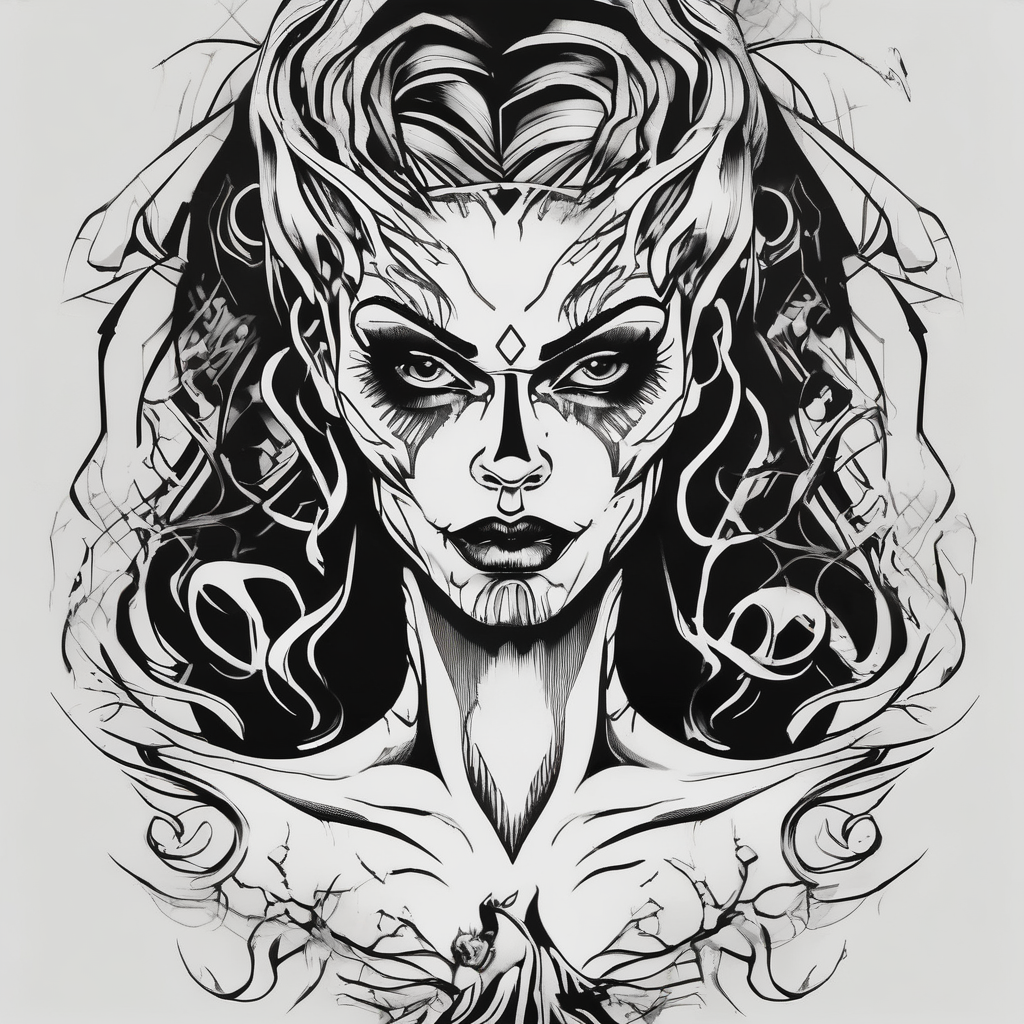 Scary women arm tattoo wrist-for-women, diseño de tatuaje Blanco y negro generado con IA