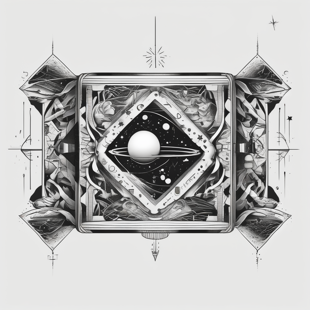 I wanna a tattoo in my wrist with a shape of rectangle wide as a bracelet with astronomy theme wrist-for-women, AI-generated Surreal tattoo design
